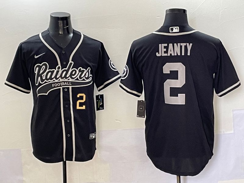 Men 2025 Oakland Raiders #2 Jeanty Black Joint Name Nike Limited NFL Jersey style 3